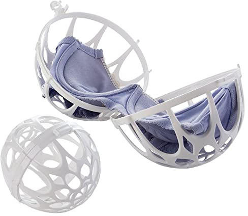 YCYUYK Wäschekugeln, Weiß, Polypropylen (PP), Büstenhalter-Wäscheball, 2 Stück, Reißverschluss, Rund, Honeycomb-Mesh, 15 x 16,5 cm, 10,5 x 11,5 cm