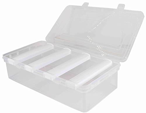 NMII Mehrzweck-Aufbewahrungsbox aus Kunststoff mit 4 verstellbaren Stäben, Aufbewahrungsbox für Armreifen, Chuda, Kada, Uhren, Haargummis I (transparent_small_4-rod)