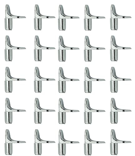50 Stück Regalbodenträger, Zinklegierung Regalstützen Winkelbodenträger 5mm Regal Bodenträger Regalhalterung für Schränke, Küche, Bücherregale (Typ B)