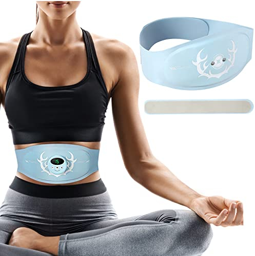 Hiviss EMS Trainingsgerät, EMS Bauchmuskeltrainer, wiederaufladbare USB-tragbare elektrische ABS Stimulatoren mit 6 Modi und 15 Intensitäten, Passt 62-124 Taille, Blue