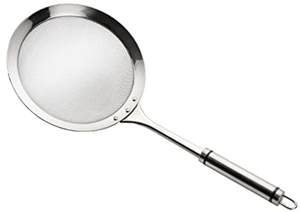Espumadera Espumadera de cocina colador de malla fina de acero inoxidable con mango coladores tamiz de harina colador de Pasta colador herramientas de cocina prácticas Espumadera para Cocinar ( Size :