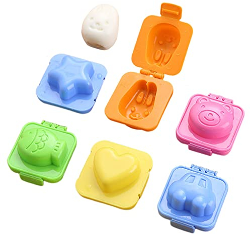 VENTDOUCE Moldes para Huevos Cocidos,Huevo hervido Lindo Dibujos Animados, Bolas arroz para Sushi Huevo 6 uds, Herramienta Gadgets, Regalos