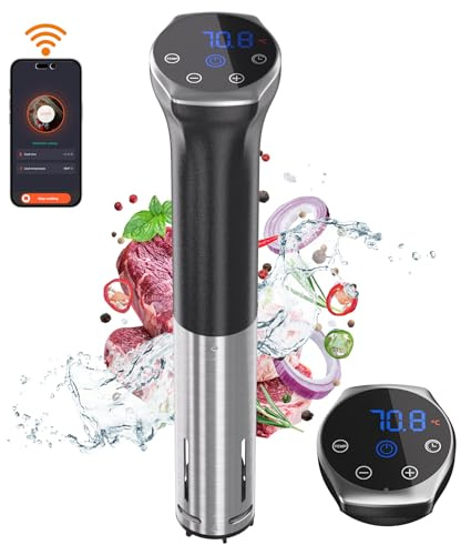 WiFi Sous Vide Cooker 1100W Sous Vide Precision Immersion Circulator for Perfect Steak, Tender Chicken & Healthy Meals, Ultra-Quiet with App Recipes, Fast Heating, IPX7 Waterproof