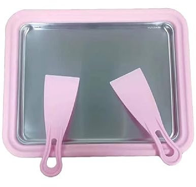 Piastra a rullo per gelato con 2 spatole per gelato arrotolato fatto a mano, sorbetti, cibo, yogurt, forniture per la casa, piastra per gelato