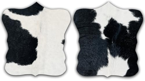 unendlich schoen - Set di 2 tovagliette in vera pelle di mucca, lavabile, ovviamente, antiscivolo, decorazione per piatti, tavolo da pranzo
