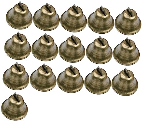 STOBOK 16 Stück Bastelglocken 38mm Jingle Bells aus Eisen Antik Glocken für Haustierhalsbänder und Weihnachtsdekoration