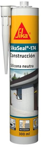 SIKA - Silicona neutra - SikaSeal 174 Construcción - Gris claro - Sellador de silicona para marcos de puertas y ventanas - Muy bajo olor - 300ml