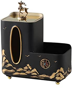 Multifunktionaler Tissue-Box-Halter Taschentuchbox-Abdeckung, neuer chinesischer Stil, Retro-Desktop-Taschentuch-Aufbewahrungsbox, Wohnzimmer, Schlafzimmer, Büro, Desktop, multifunktionale Dekoration,