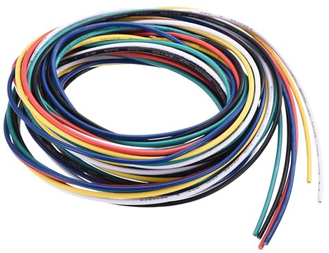 QUARKZMAN Calibro 22 Cavo Collegamento PVC 1,5m/5 Piedi 22AWG Filo Elettrico Flessibile UL1007 Trefoli Rame Stagnato 6 Colori 1,5mm Dia per Collegamenti Interni Aeromodelli