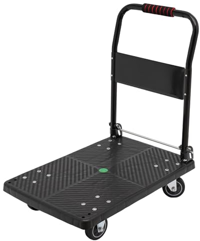 Transportwagen Plattformwagen Handwagen Rollwagen Klappbar Transporthilfe Mit Rollen Transportkarre Feststellbremse Paketwagen Klappwagen Industrie GroßE LadefläChe Transport Wagen Trolley Bis 150Kg