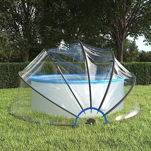 Vopese Pool Dome 500x250 cm, Weatherproof Swimming Pool Cover with UPF 30 PVC and Fibreglass Frame, Transparent Canopy for Outdoor Residential Pools
