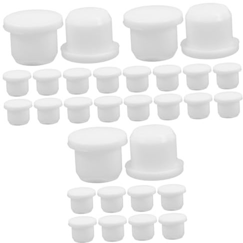 Amosfun 30 Stk Silikonstopfen gesteckt blumentopf Stopfen für Rohre versiegelung Salzstreuer Fester Plug aus Silikon Flaschenverschlüsse wiederverwendbare feste Stopfen Kieselgel Weiß