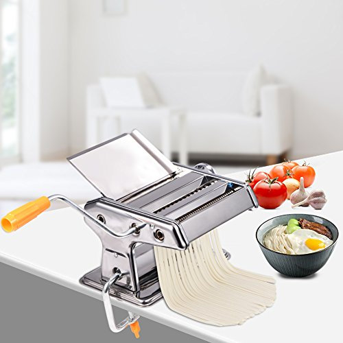 Máquina para Hacer Pasta de Acero Inoxidable, Fabricante de Fideos con Ajustes de Ancho Ajustable, Utensilio de Cocina para Platos de Pasta Caseros