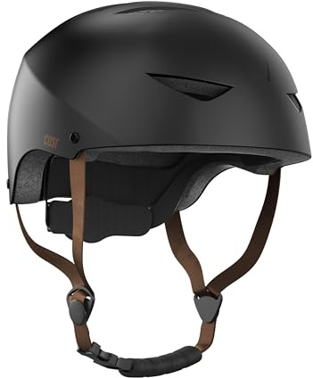 CASR Classic - Casque Bol Certifié EPI pour Skate, Vélo & Trottinette Electrique - Clip de Serrage Ajustable, Sangles en Nylon - Léger & Confortable pour Homme & Femme - Noir Mat - Taille M