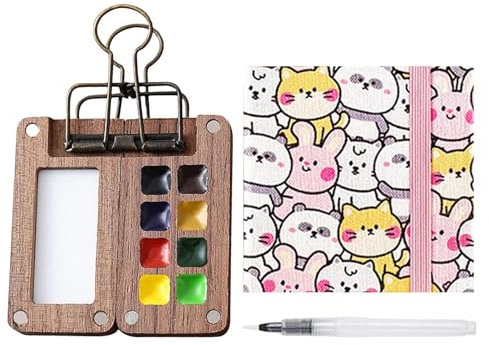 Generisch Reise-Aquarell-Set, Aquarellfarben-Set - Leichtes Aquarell-Malset, kleines Aquarell-Set,Praktisches Taschen-Aquarell-Set, Reise-Kunstzubehör für Maler, Künstler, Studenten