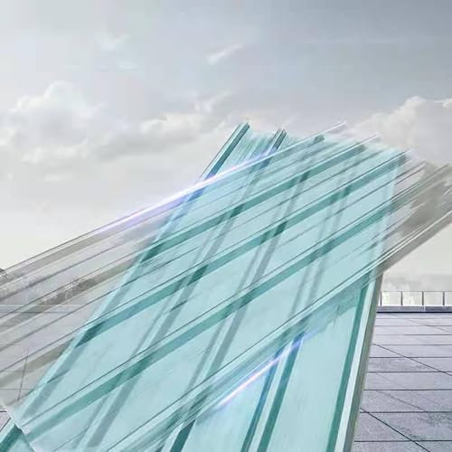 Thick Corrugated Plastic Roofing Sheet 5pcs Set - Transparent Sunshine Daylighting Panels for Garage, Shed, Carport, Greenhouse - Easy to Bend Cut, Cladding - Fiberglass Material