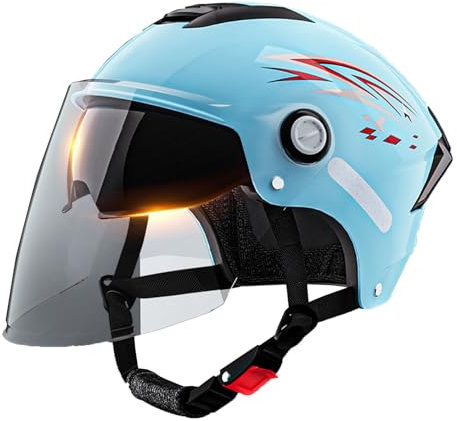 retrò Casco Scodella Portatile Mezzi Caschi Jet, Mezzo Casco da Motociclista Vintage Caschi Caschi Casco A Scodella Scooter Motorino ECE Omologato Mezzo Elmetto da Moto retrò