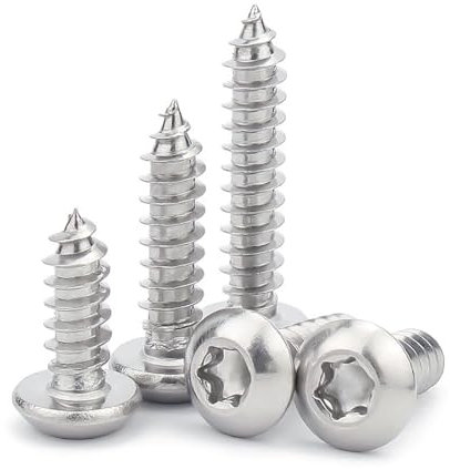 SHUNCHG 50 Pièces M3 x 20mm Vis Autotaraudeuses à Tête Fraisée en Acier Inoxydable V2A Torx à Bois Filetage Complet