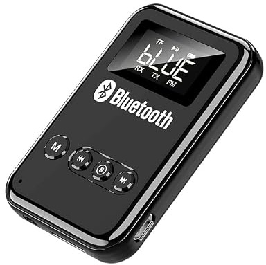 Receptor Bluetooth 5.0 transmisor LCD inalámbrico adaptador 3,5 mm Jack AUX FM Car Kit manos libres micrófono de llamada para PC TV Car Kit Altavoz
