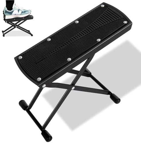 Ksvaye 6 Stufen Verstellbares Gitarren Fußbank, Verdicken Gitarren Zubehör Fussbank mit Rutschfester Gummiunterlage, Tragbar & Faltbar Gitarrenpedal für Gitarristen Maximale Tragfähigkeit 70kg