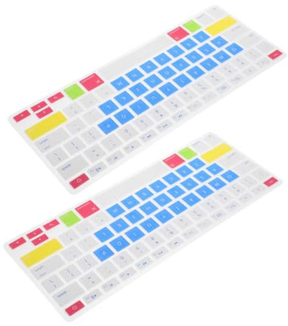 SECFOU 2pcs Silicone Keyboard Cover for Laptop Keyboard Protective Skin Film Compatible Laptop Keys