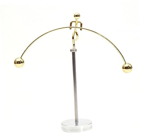 Abaodam Iron Craft Desktop Ornament Einbeiniger Balancekünstler Gewichtheber Figur Goldfarbener Tumbler Für Büro Wohnraum Dekoration Geschenkidee