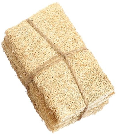 NAMOARLY 3pcs Natural Loofah Sponge Scrubber for Kitchen Dishwashing Cleaning Pads Absorbent Loofah Wipes for Dishes and Surfaces Multipurpose Use Home and Bathroom