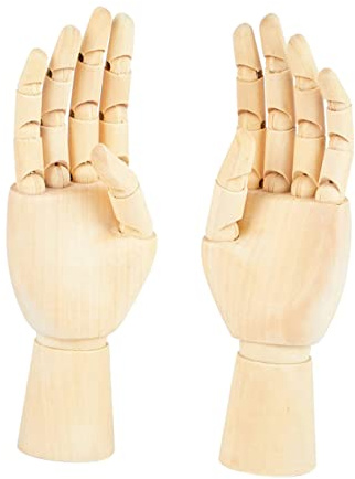 Sewroro Holzhand Modell 2 Stück Kinder Größe Flexibles Gelenk Künstler Handpuppe Skizzieren Zeichenhilfe Für Kunststudenten Und Dekoration