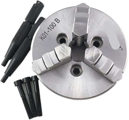 TBGCXJSV Drechselfutter 100 mm, 3-Backen-Drehfutter K01-100B Manuelles Spannfutter für Mini-Drechselbänke
