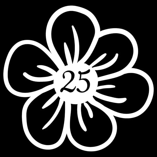 3 Pack Cute Flower Petal Wheelie Bin Stickers - Waterproof Decal - UV Resistant - Recycling Box Stick On Numbers - Custom Number - Sunflower Gifts (White, 18cm x 18cm (7.1 x 7.1))