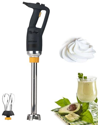 Frullatore a immersione, 350 W, 4.000-18.000 giri/min, coperchio antispruzzo, lunghezza asta 400 mm, acciaio inossidabile, frullatore a immersione leggero, con frullino per le uova, per uso in cucina