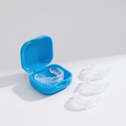 Schnarchschiene für Nacht, 4 Stück in 2 Größen,Zahnschiene gegen Knirschen, Weiche Beißschiene für Kieferentspannung, Formbarer Zahnschutz, Atmungsaktive Aufbissschiene für Männer & Frauen