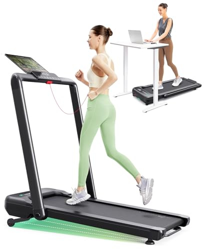 UREVO Smart Treadmills for Home Foldable, Auto Incline 9%, AI-Powered HIIT Programs, Music Rhythm Running and Calorie Consuming, Dual-Drive Motors - Strol 2S Pro