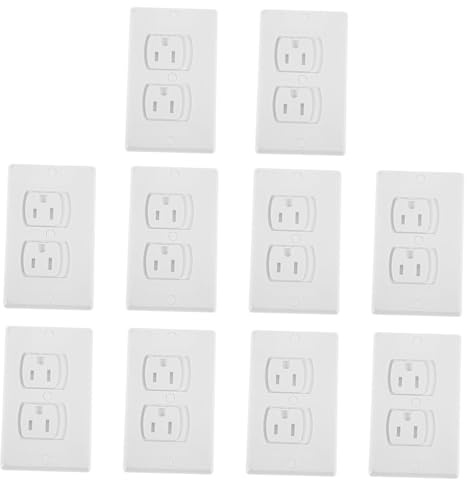 LOPUNER 10 Stück Selbstschließende Steckdosensicherungen Kindersicherheitsabdeckungen für Steckdosen mit Schrauben Schutz für Elektrische Steckdosen Sicherer und Einfacher Schutz für