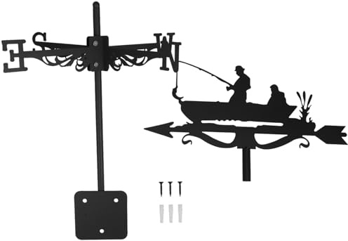 Toyvian Veleta de Pescador de Jardín Decoración de Veleta para Techo Herramienta de Medición de Dirección del Viento para Jardín