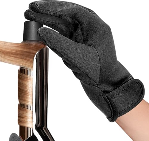 Hitzebeständige Handschuhe – 5 Finger Schutzhandschuhe, professionelle Salonhandschuhe, wiederverwendbar, dick, rutschfest, Flacheisen, Haartrockner | Zubehör