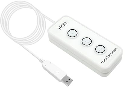 Docooler 3 Clave de Programación USB Keypad Multifunción Teclado de Juego Copia de la Oficina de Juego Paste Atajos (HK33UW Blanco)
