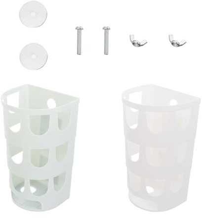 FONDOTIN Lot de 2 Distributeurs de Nourriture pour Lapins et Cochons D’Inde Supports Fixes en Polypropylène Étagères à Herbe Bleu et Blanc Anti-Gaspillage Compatibles Cages Petits