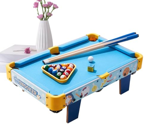 Small Pool Table – Folding Tabletop Billiard Set for Family Interactive Play | Compact Educational Game with Cue Sticks Balls Rack Helping Adults Kids Enjoy Indoor Outdoor Home Living Room