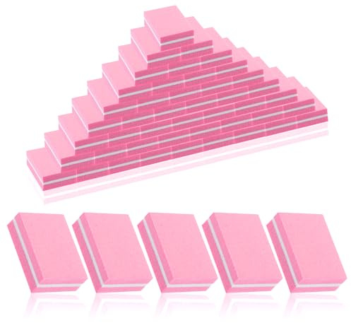 HJZHII 50 PCS Mini Nail Buffer Blocks, Small Sponge Buffing Sanding Blocks