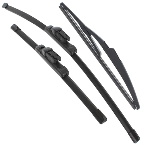 XYZ Parts Front And Rear Windscreen Wiper Blades Set of 3 Compatible with Fiat 500 312 Hatchback 2008-2025 Replacement