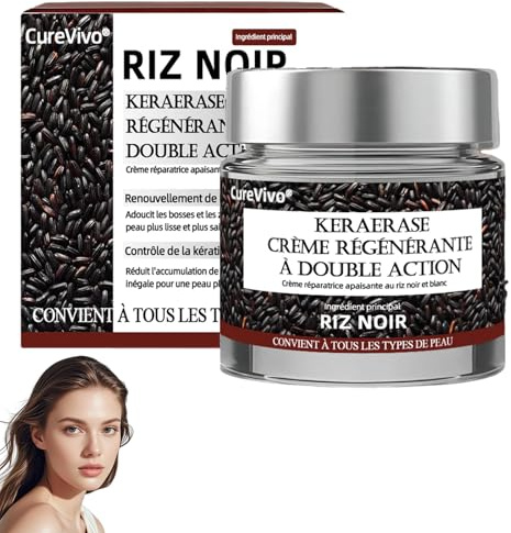 CureVivo KeraErase Crème régénérante double action, creme hydratante corps au riz noir, ingrédients naturels, exfoliation douce (1)