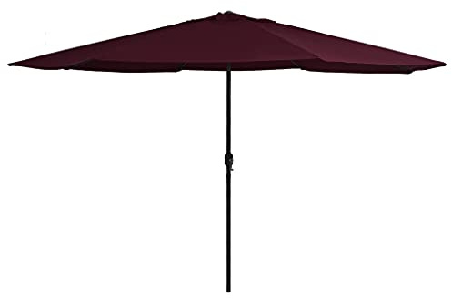 Solivagant Parasol de Jardin avec mât en métal 390 cm Rouge Bordeaux,(8.65 KG)