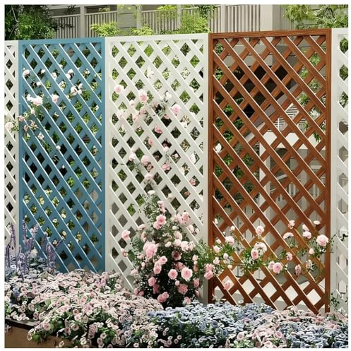 Panneau De Treillage En Bois Pour Jardin – Support Décoratif Pour Plantes D'extérieur – Treillis À Grille Pour Terrasse, Balcon Et Cour – Brise-vue Décoratif(Zwart,60x90cm/23.6x35.4)