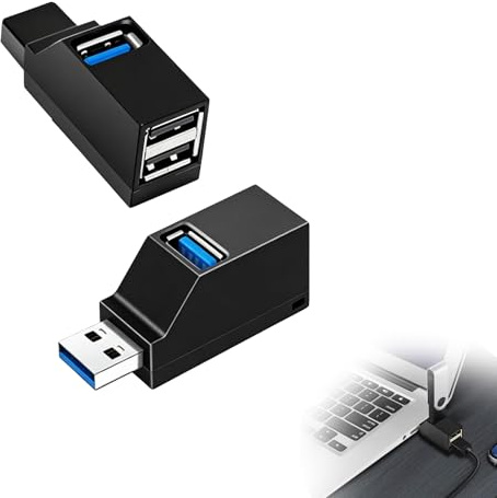 Zolara 2 unidades de 3 puertos USB 3.0 hub, mini USB 3.0 hub, mini hub USB con varios puertos USB 1 USB 3.0 y 2 USB 2.0, compatible con ordenadores portátiles, dispositivos portátiles, teclados y
