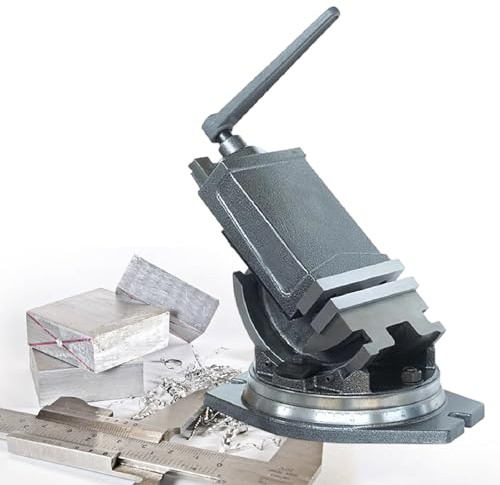 125mm Bench Vice, Precision Machinery Vice with Rotating Base Radial Pillar Drill Press Lathe and Milling Machine Clamp for Milling, Drilling and Finishing Precision Parts