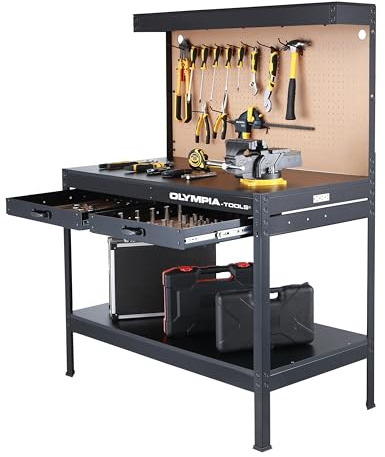 Olympia Tools Multi-Purpose Workbench With Light, 82-802 , Black