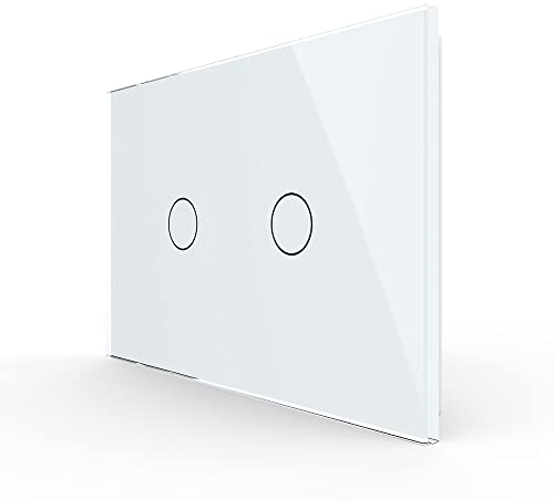 LIVOLO Interruttore della Luce con Indicatore LED Touch Switch con Pannello in Cristallo Toccare Interruttore a parete per Illuminazione Domestica,2 Gang 2 Way,C902S-11