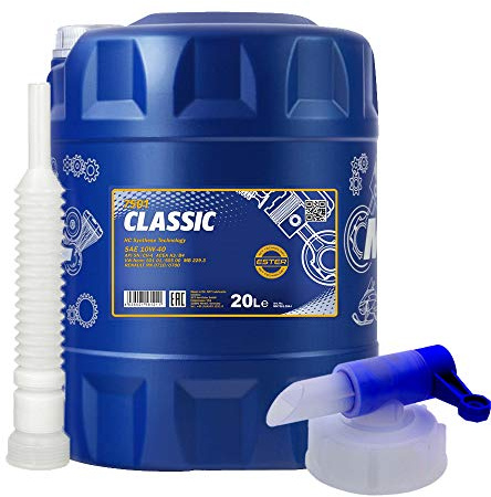20 Liter, MANNOL CLASSIC 10W-40 MOTORÖL + HAHN + SCHLAUCH