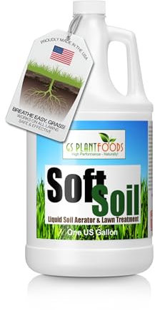 GS Plant Foods Soft Soil, Liquid Aerator & Lawn Treatment, Liquid Plant Food Aerator for Any Grass Type, Compact Soils, Standing Water, Poor Drainage
